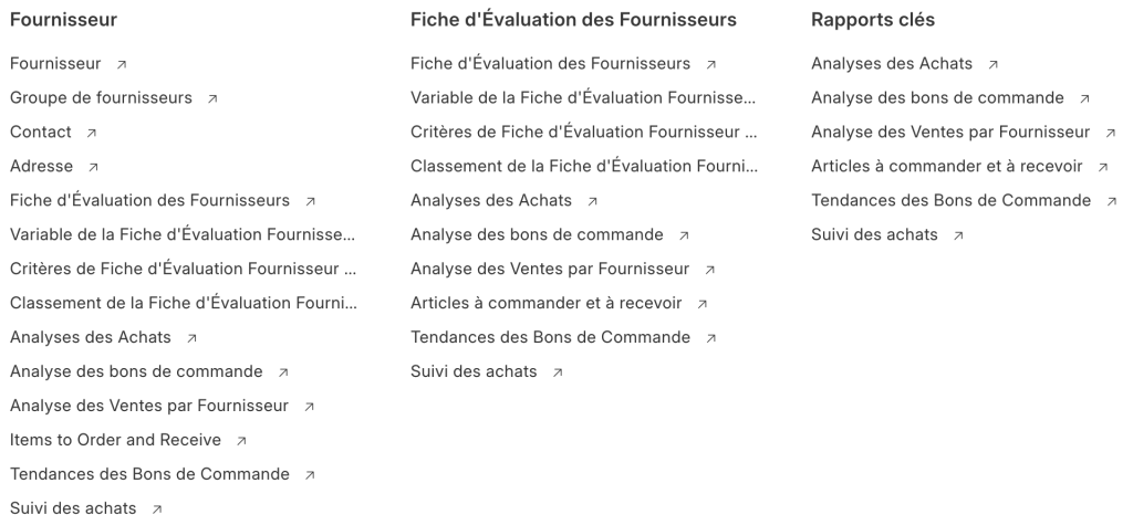 Achat fonctionnalités erpnext