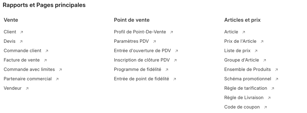 Module ventes fonctionnalités erpnext