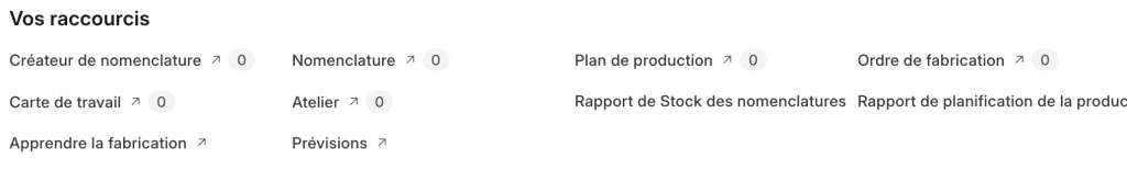 Production fabrication fonctionnalités erpnext